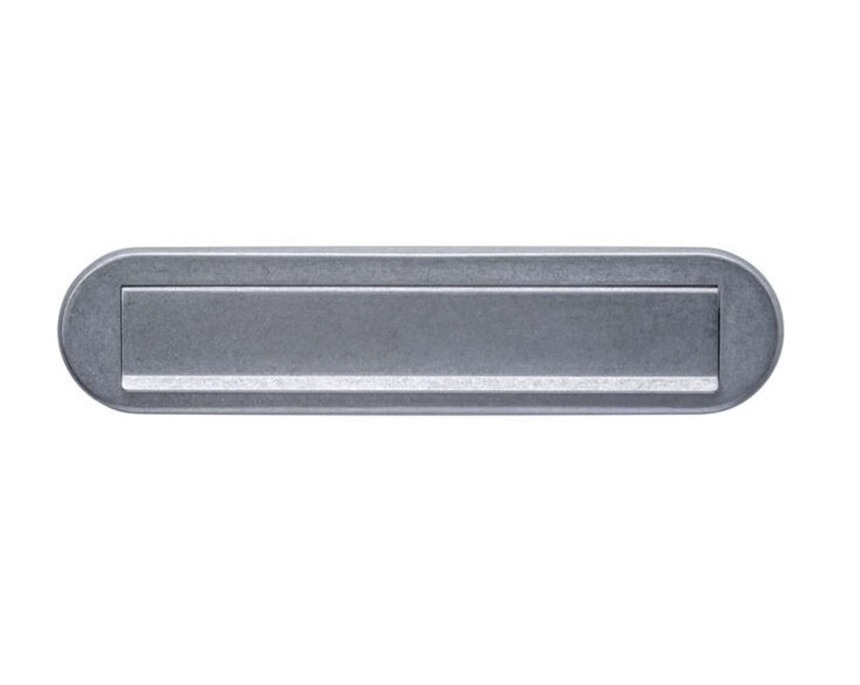 Intersteel Brievenbus ovaal met klep en regenrand getrommeld RVS Intersteel Brievenbus ovaal met klep en regenrand getrommeld RVS