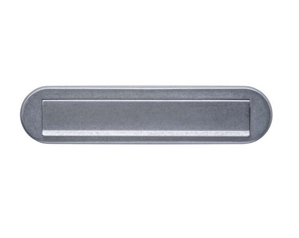 Intersteel Brievenbus ovaal met klep en regenrand getrommeld RVS Intersteel Brievenbus ovaal met klep en regenrand getrommeld RVS