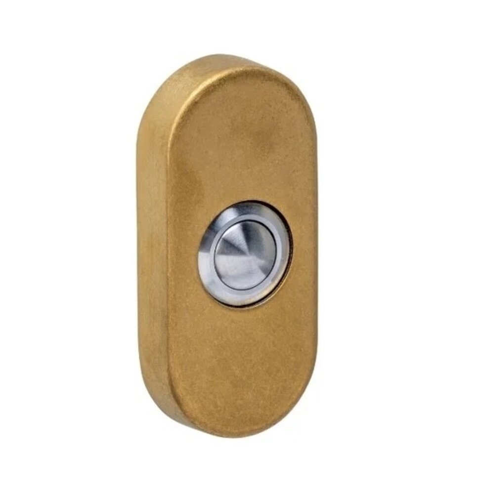 Intersteel Intersteel Deurbel voordeur ovaal PVD messing getrommeld - verdekte montage | De Oude Deurklink Intersteel Intersteel Deurbel voordeur ovaal PVD messing getrommeld - verdekte montage | De Oude Deurklink