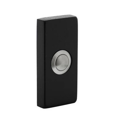 Intersteel Deurbel rechthoekig 65x30x10 mm verdekt RVS zwart