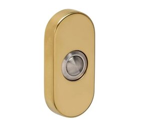 Intersteel Deurbel drukker ovaal verdekt PVD messing