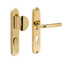 Intersteel SKG3 veiligheidsbeslag Luzern deurgreep/klink PC 72mm met kerntrekbeveiliging PVD messingkleur