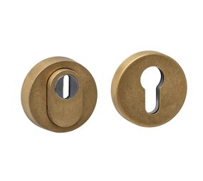 Intersteel SKG3 veiligheidsrozetten verdekt ø52x12mm met kerntrekbeveiliging PVD messing getrommeld Intersteel SKG3 veiligheidsrozetten verdekt ø52x12mm met kerntrekbeveiliging PVD messing getrommeld