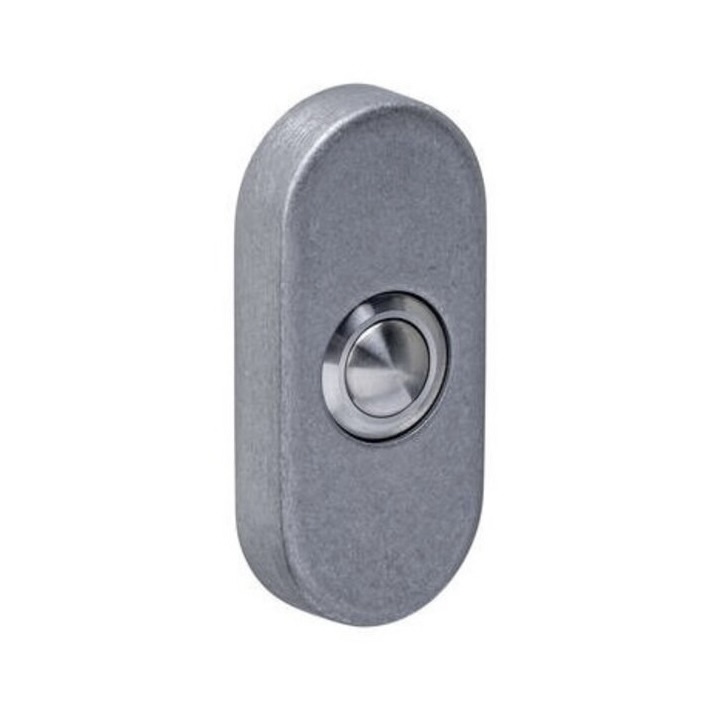 Intersteel Deurbel ovaal 65x30x10mm verdekt rvs getrommeld