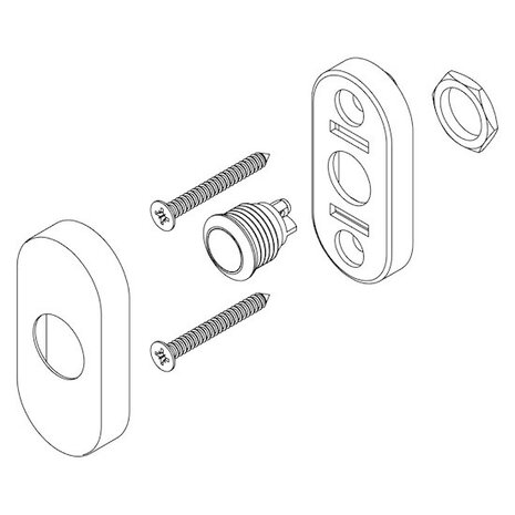 Intersteel Deurbel drukker ovaal verdekt PVD messing getrommeld Intersteel Deurbel drukker ovaal verdekt PVD messing getrommeld