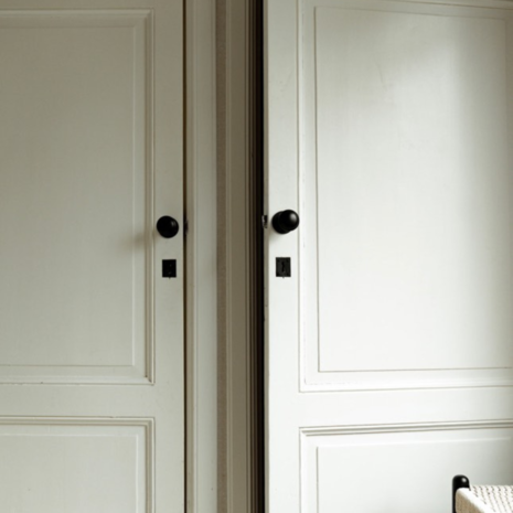 De Oude Deurklink Voordeurknop 55mm - Rond vast zwart | De Oude Deurklink jaren 30 voordeurbeslag