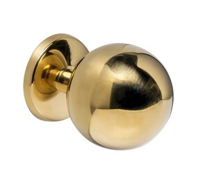 Intersteel Voordeurknop Bol ø75mm op achterplaat éénzijdige montage PVD messing kleur Intersteel Voordeurknop Bol ø75mm op achterplaat éénzijdige montage PVD messing kleur