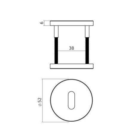Intersteel Sleutelrozetten verdekt PVD antraciet grijs Intersteel Sleutelrozetten verdekt PVD antraciet grijs