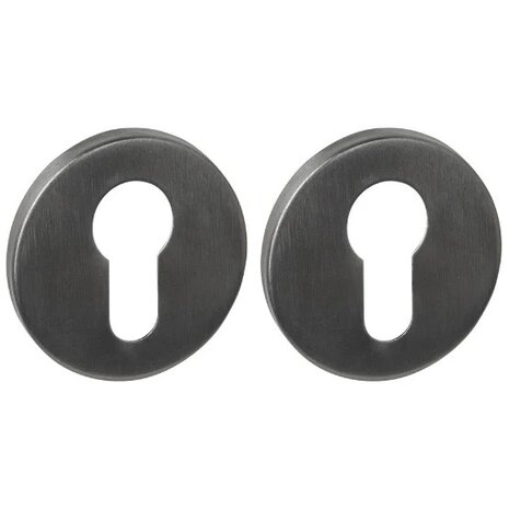 Intersteel Intersteel Cilinderrozetten rond PVD antraciet grijs - verdekt montage | De Oude Deurklink