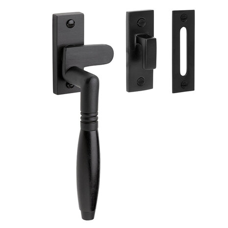 De Oude Deurklink Raamsluiting Klassiek mat zwart links