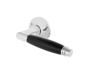 De Oude Deurklink Geveerde deurklink set Deco glanzend nikkel rond