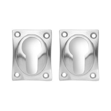 De Oude Deurklink Klassiek geveerd mat nikkel vierkant en cilinderrozet De Oude Deurklink Klassiek geveerd mat nikkel vierkant en cilinderrozet