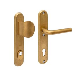 Intersteel SKG3 veiligheidsbeslag Luzern deurgreep/klink PC 92mm met kerntrekbeveiliging PVD messing getrommeld Intersteel SKG3 veiligheidsbeslag Luzern deurgreep/klink PC 92mm met kerntrekbeveiliging PVD messing getrommeld