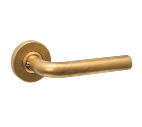 Intersteel Enkele deurklink Luzern op rozet verdekt ø53x10mm PVD messing getrommeld