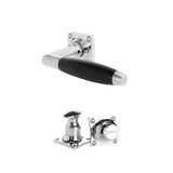 De Oude Deurklink Klassiek geveerd glanzend nikkel vierkant en wc slot