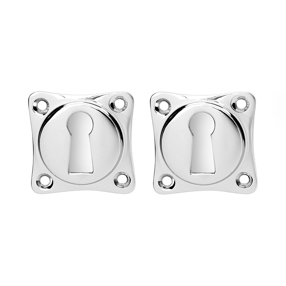 De Oude Deurklink Deurklink Geveerd Klassiek glanzend nikkel vierkant en sleutelrozet | De Oude Deurklink jaren 30 deurbeslag