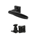 De Oude Deurklink Deurklink geveerd Klassiek in mat zwart met vierkantrozet en wc slot