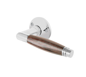 De Oude Deurklink Geveerde deurklink set Retro glanzend nikkel rond