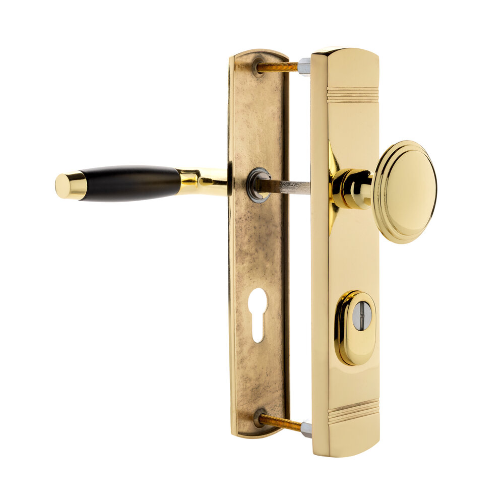 De Oude Deurklink Retro buitendeurbeslag knop/klink PC55 glanzend messing De Oude Deurklink Retro buitendeurbeslag knop/klink PC55 glanzend messing