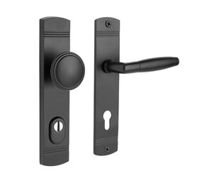 De Oude Deurklink Retro buitendeurbeslag knop/klink PC92 zwart De Oude Deurklink Retro buitendeurbeslag knop/klink PC92 zwart