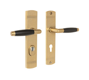 De Oude Deurklink Retro buitendeurbeslag klink/klink PC72 getrommeld messing De Oude Deurklink Retro buitendeurbeslag klink/klink PC72 getrommeld messing