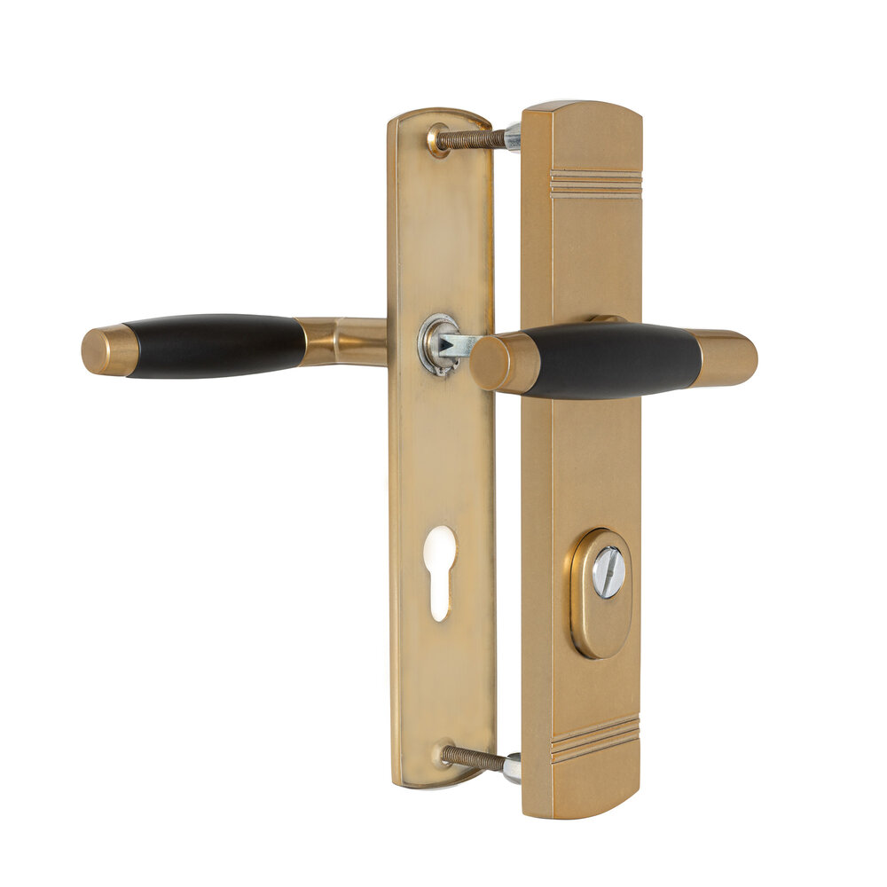 De Oude Deurklink Retro buitendeurbeslag klink/klink PC72 getrommeld messing De Oude Deurklink Retro buitendeurbeslag klink/klink PC72 getrommeld messing