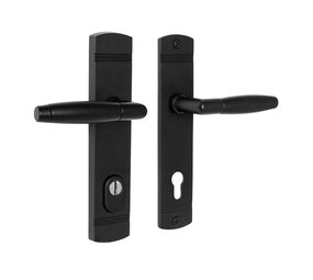 De Oude Deurklink Retro buitendeurbeslag klink/klink PC92 zwart De Oude Deurklink Retro buitendeurbeslag klink/klink PC92 zwart