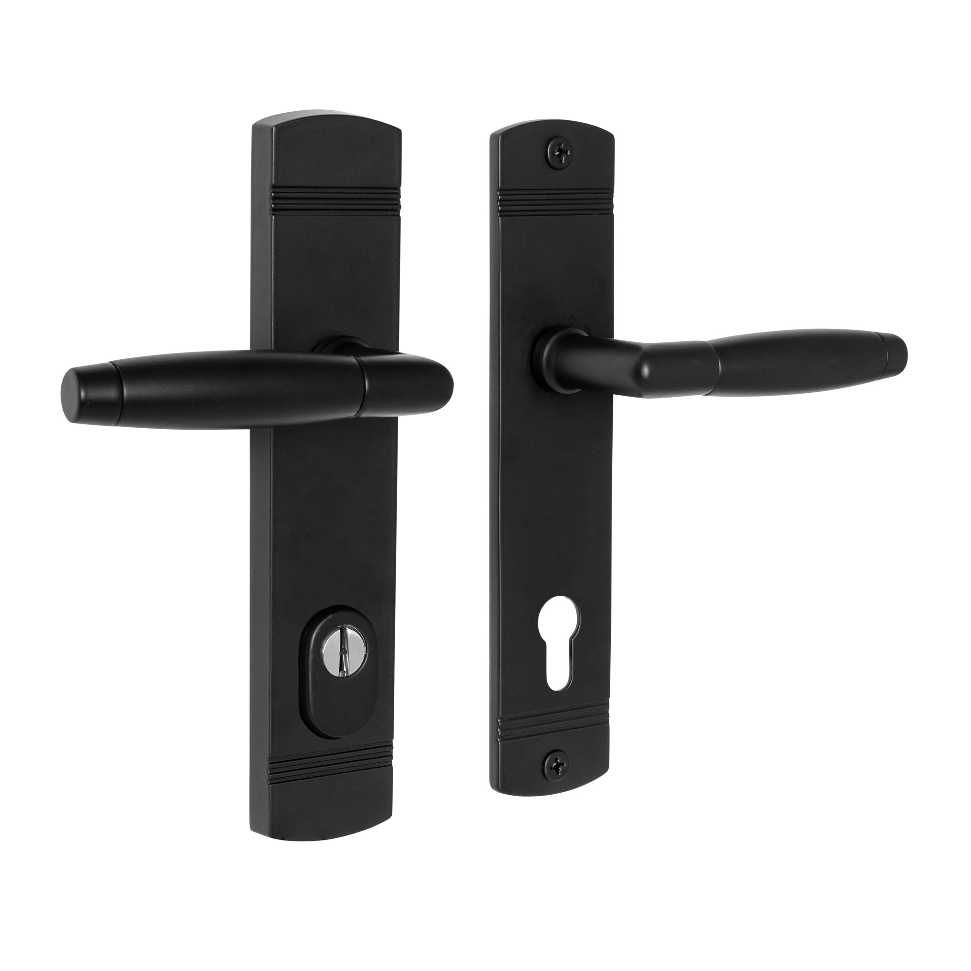 De Oude Deurklink Retro buitendeurbeslag klink/klink PC92 zwart