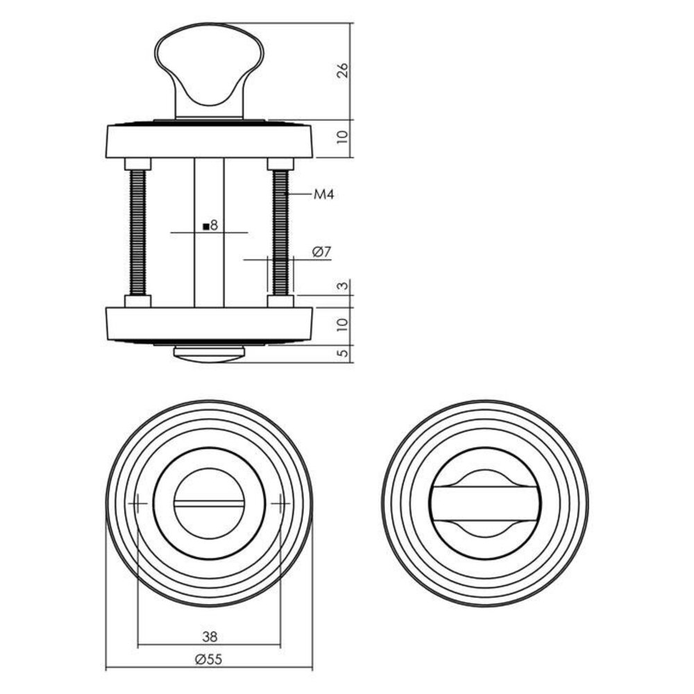 Intersteel Intersteel WC-slot PVD messingkleur verdekt badkamer toilet deurbeslag | De Oude Deurklink jaren 30 deurbeslag Intersteel Intersteel WC-slot PVD messingkleur verdekt badkamer toilet deurbeslag | De Oude Deurklink jaren 30 deurbeslag
