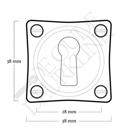 De Oude Deurklink Deurklink klassiek geveerd, messing gelakt, sleutelrozet, vierkant De Oude Deurklink Deurklink klassiek geveerd, messing gelakt, sleutelrozet, vierkant