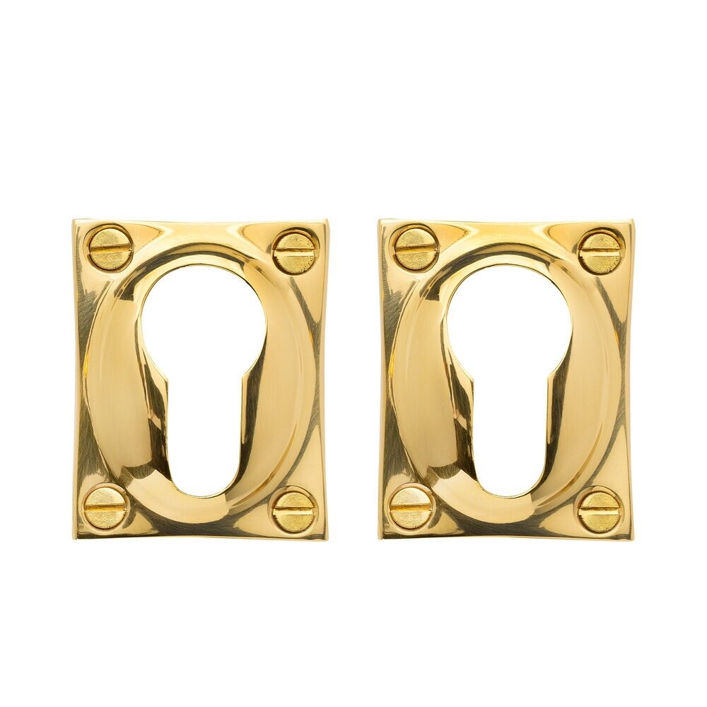 De Oude Deurklink Deurklink klassiek geveerd, messing gelakt, cilinderrozet, vierkant De Oude Deurklink Deurklink klassiek geveerd, messing gelakt, cilinderrozet, vierkant