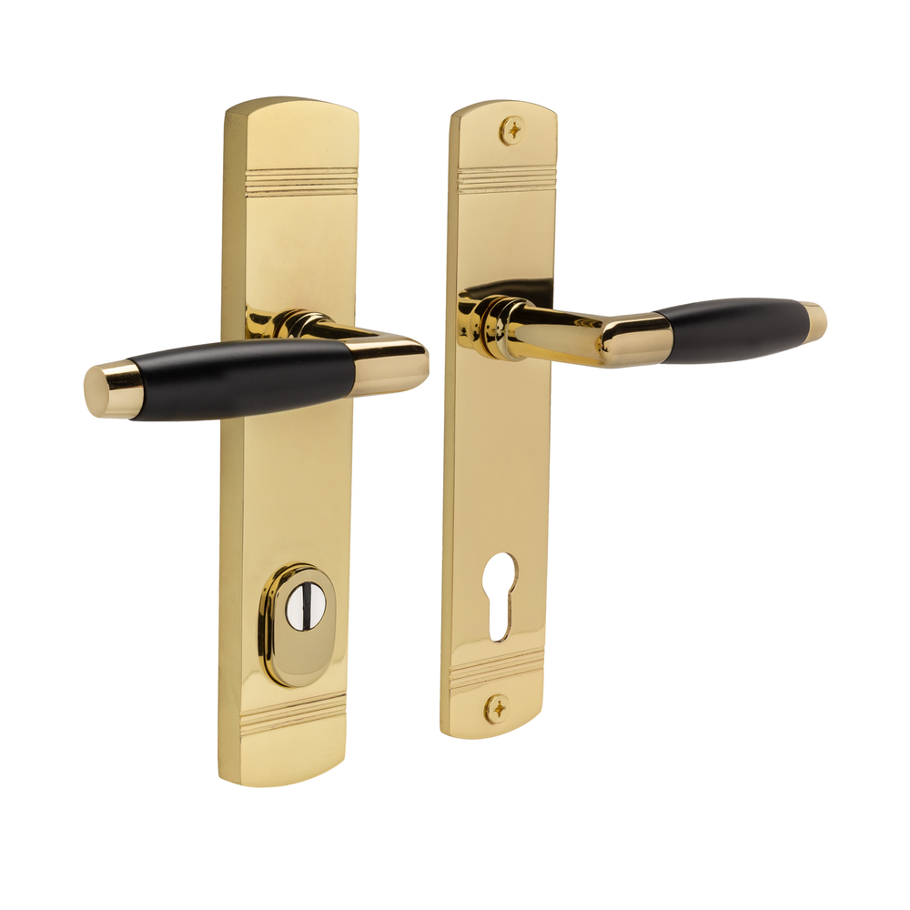 De Oude Deurklink Retro buitendeurbeslag klink/klink PC92 glanzend messing