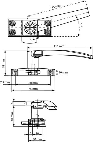 Dulimex Raamsluiting zwart met ventilatie stand, rechts Dulimex Raamsluiting zwart met ventilatie stand, rechts