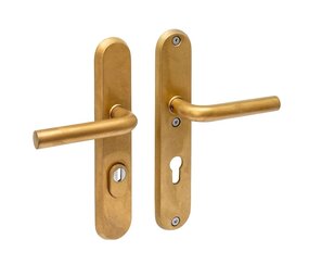 Intersteel SKG3 veiligheidsbeslag Luzern klink/klink PC 72mm met kerntrekbeveiliging PVD messing getrommeld Intersteel SKG3 veiligheidsbeslag Luzern klink/klink PC 72mm met kerntrekbeveiliging PVD messing getrommeld