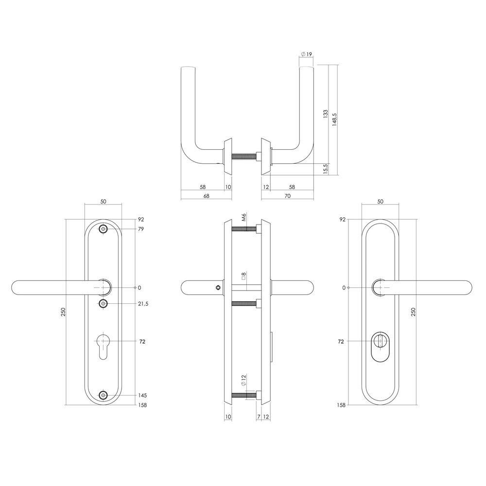 Intersteel SKG3 veiligheidsbeslag Luzern klink/klink PC 72mm met kerntrekbeveiliging PVD messing getrommeld Intersteel SKG3 veiligheidsbeslag Luzern klink/klink PC 72mm met kerntrekbeveiliging PVD messing getrommeld