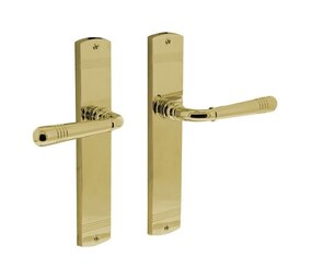 Intersteel Deurklink Helena op schild 235x45x8 mm blind messing gelakt Intersteel Deurklink Helena op schild 235x45x8 mm blind messing gelakt