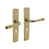 Intersteel Deurklink Helena op schild sleutelgat 56 mm messing gelakt