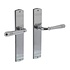 Deurklink Helena op schild blind chroom Deurklink Helena op schild blind chroom
