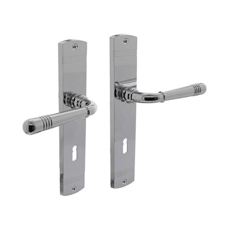 Intersteel Deurklink Helena op schild sleutelgat 56mm chroom Intersteel Deurklink Helena op schild sleutelgat 56mm chroom