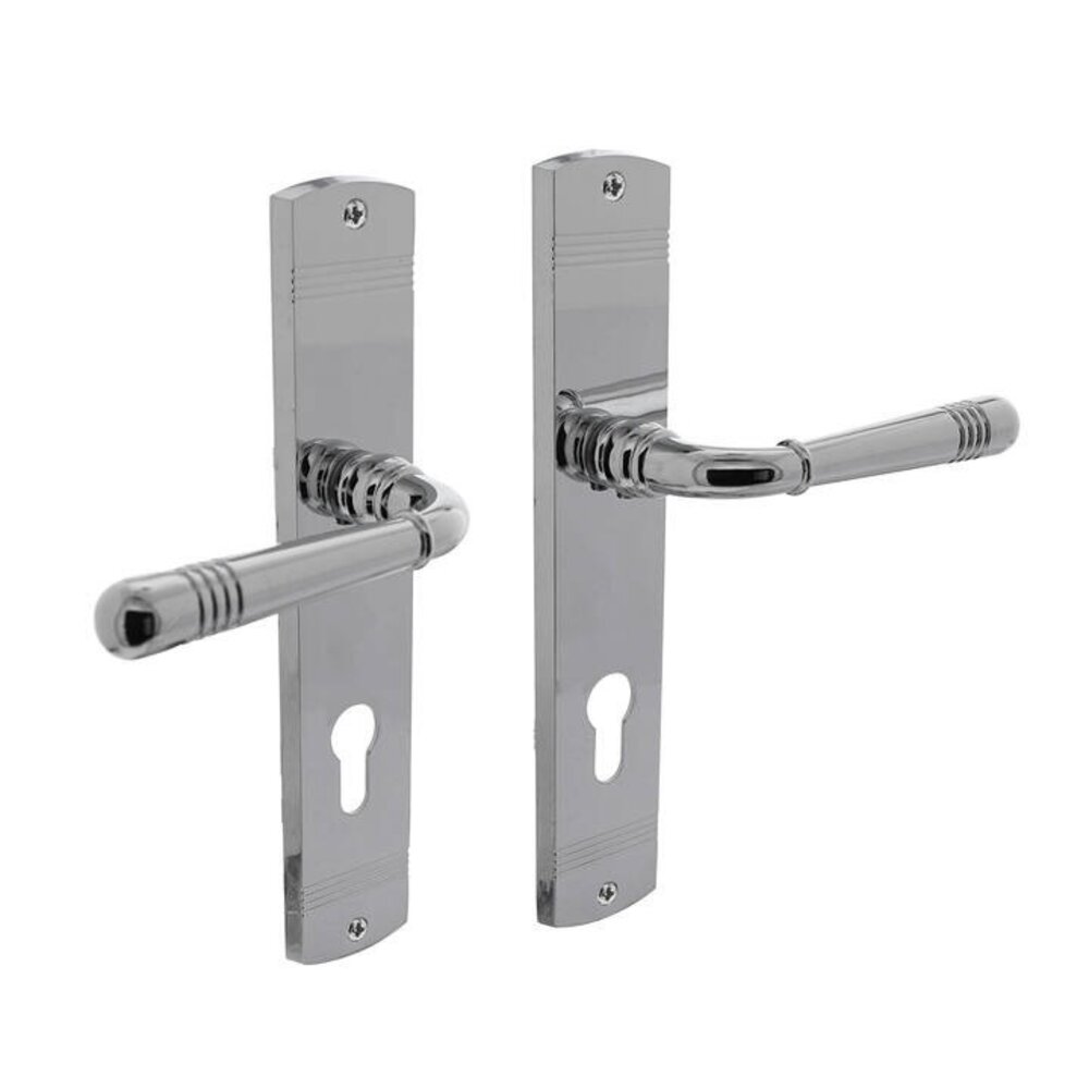 Intersteel Deurklink Helena op schild profielcilindergat 55mm chroom Intersteel Deurklink Helena op schild profielcilindergat 55mm chroom