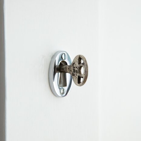 De Oude Deurklink Sleutelrozet - ovaal nikkel | De Oude Deurklink jaren 30 deurbeslag De Oude Deurklink Sleutelrozet - ovaal nikkel | De Oude Deurklink jaren 30 deurbeslag