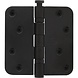 Intersteel Kogellagerscharnier ronde hoeken 89x89mm RVS zwart tot 70 kilo | De Oude Deurklink jaren 30 deurbeslag