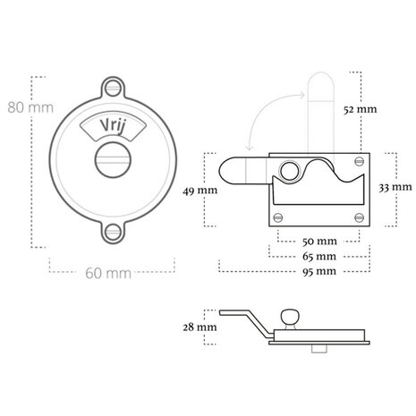 De Oude Deurklink WC Slot - Hendel vrij-bezet nikkel | De Oude Deurklink jaren 30 toiletsluiting De Oude Deurklink WC Slot - Hendel vrij-bezet nikkel | De Oude Deurklink jaren 30 toiletsluiting