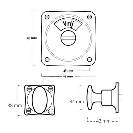 De Oude Deurklink WC Slot - Draaiknop vrij-bezet mat zwart | De Oude Deurklink jaren 30 toiletsluiting De Oude Deurklink WC Slot - Draaiknop vrij-bezet mat zwart | De Oude Deurklink jaren 30 toiletsluiting