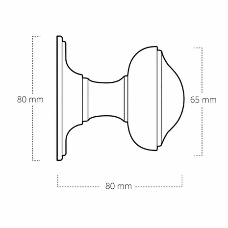 De Oude Deurklink Voordeurknop 80mm - Rond draaibaar mat nikkel | De Oude Deurklink jaren 30 voordeurbeslag