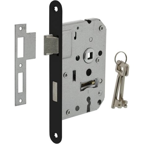 Intersteel Woningbouw klavier dag- en nachtslot zwart 55 mm | De Oude Deurklink jaren 30 deurbeslag Intersteel Woningbouw klavier dag- en nachtslot zwart 55 mm | De Oude Deurklink jaren 30 deurbeslag
