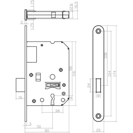 Intersteel Woningbouw klavier kastslot geborsteld RVS 55 mm | De Oude Deurklink jaren 30 deurbeslag Intersteel Woningbouw klavier kastslot geborsteld RVS 55 mm | De Oude Deurklink jaren 30 deurbeslag