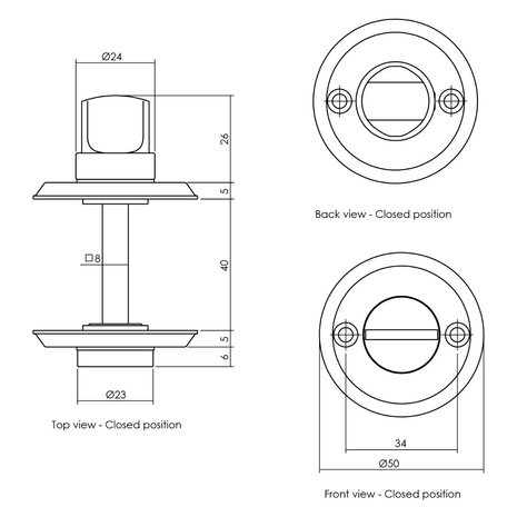 Intersteel WC slot rond met schroefgaten nikkel Intersteel WC slot rond met schroefgaten nikkel
