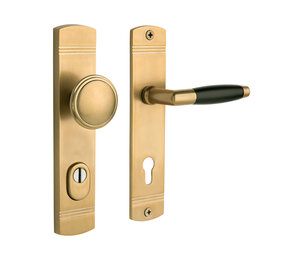 De Oude Deurklink Retro buitendeurbeslag knop/klink PC92 getrommeld messing look De Oude Deurklink Retro buitendeurbeslag knop/klink PC92 getrommeld messing look
