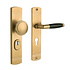 Retro buitendeurbeslag knop/klink PC72 met messing getrommelde look Retro buitendeurbeslag knop/klink PC72 met messing getrommelde look